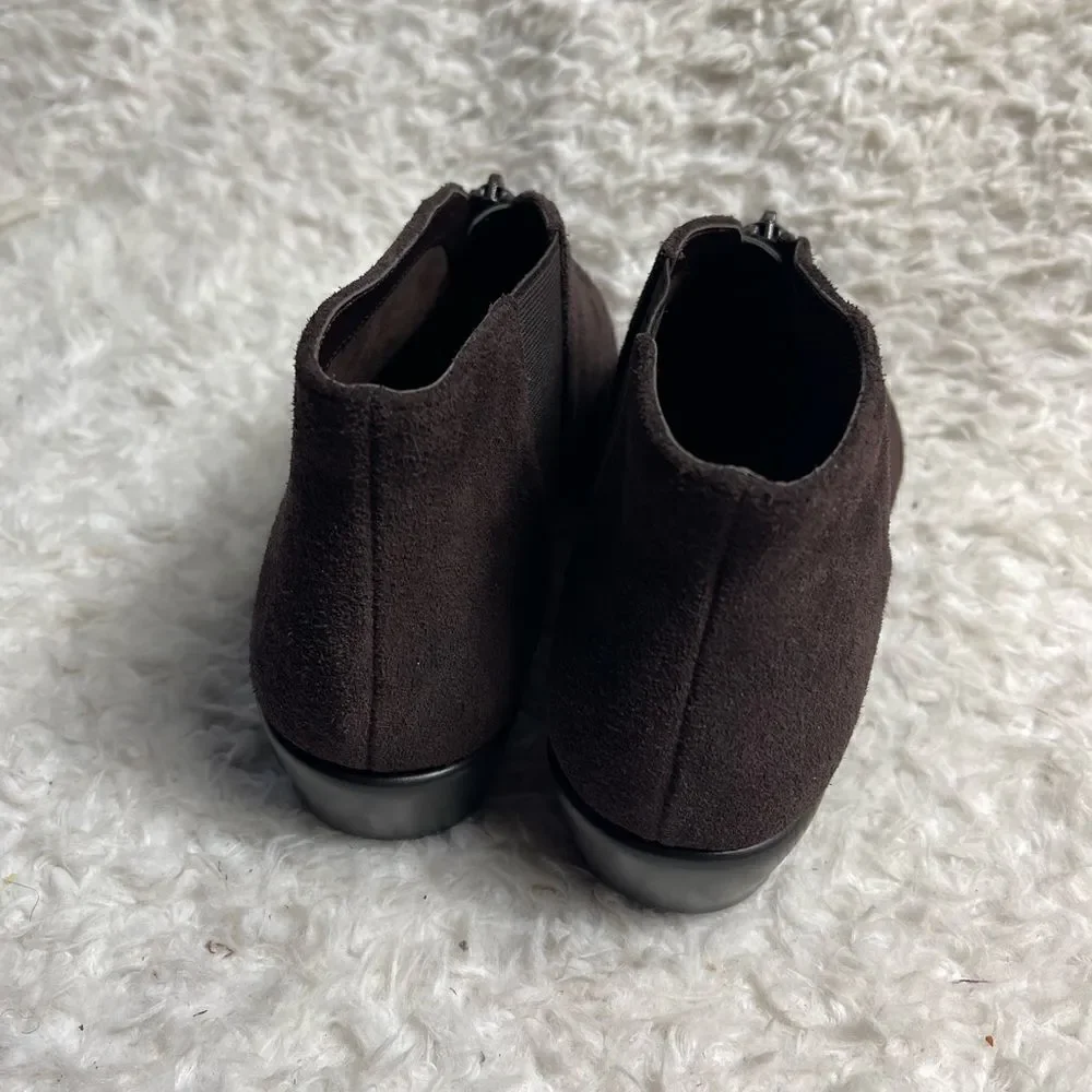Aerosoles StichnTurn leather suede Brown ankle boots front zipper size 11